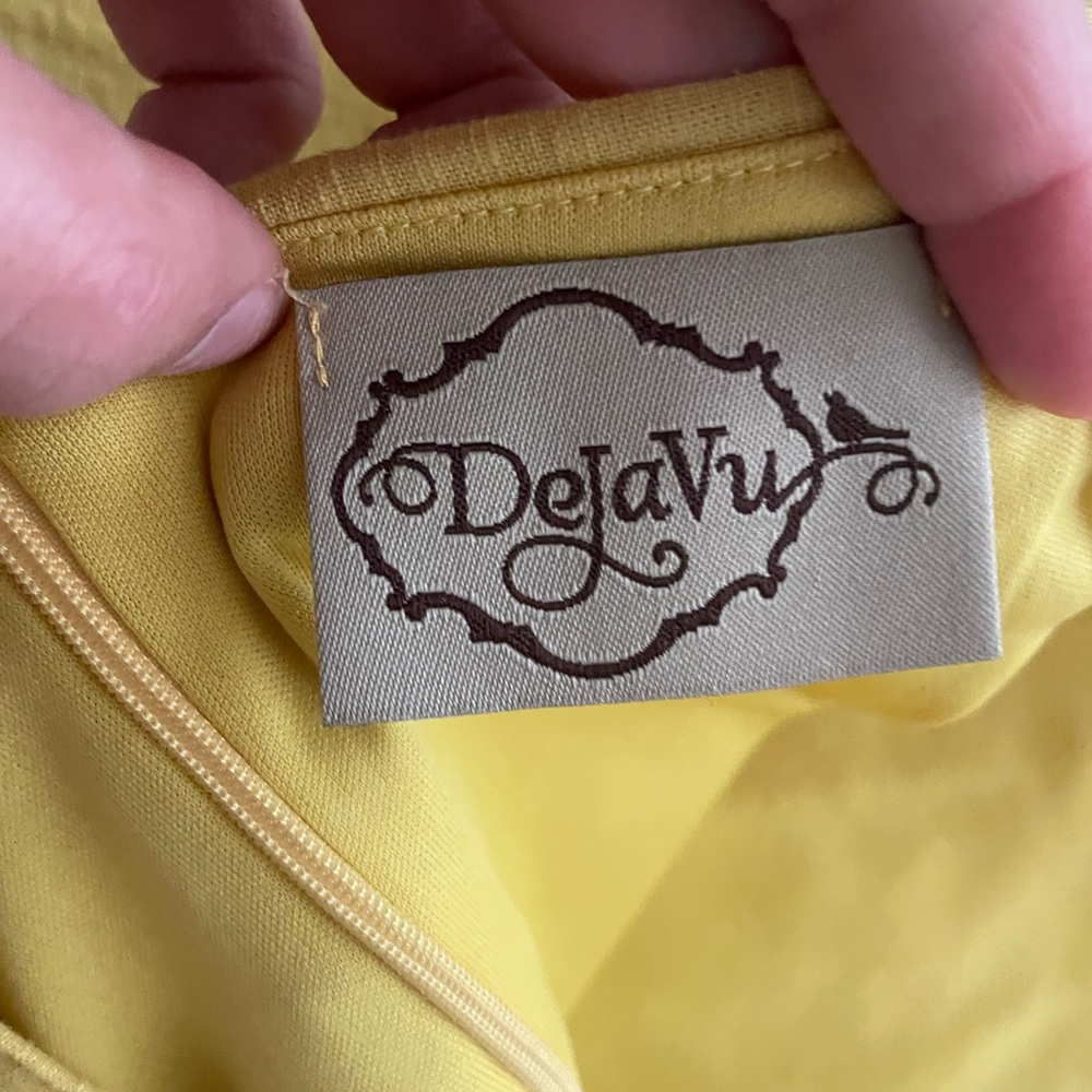 Yellow Linen Ruffled Mini Skirt - Picture 4 of 4